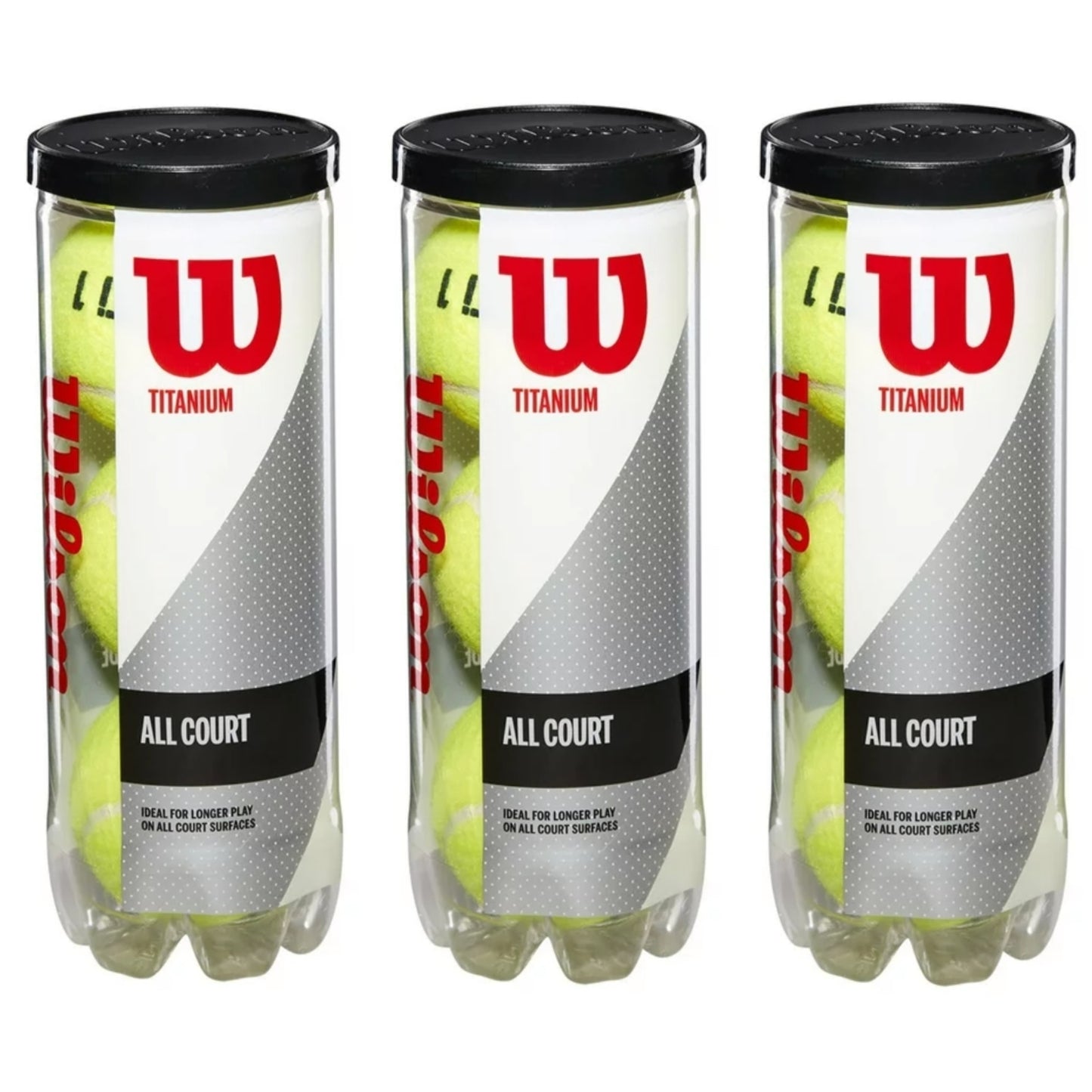 Wilson Titanium Tennis Ball 3 Tube Bundle Total 9 Balls