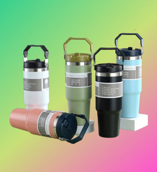 Thermos Stainless Steel Large Capacity Straw Cup for Hot and Cold Beverages 890ml