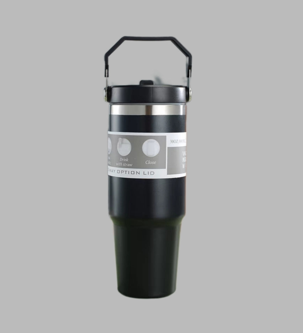 Thermos Stainless Steel Large Capacity Straw Cup for Hot and Cold Beverages 890ml