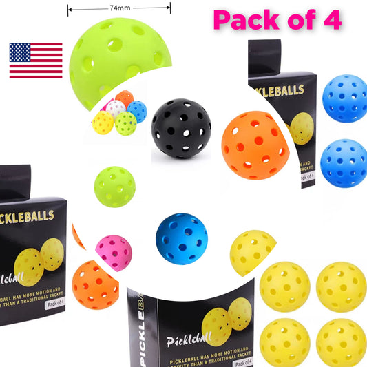 4 Pack Pickleball Balls Competition Grade 40 Hole Single Mould Construction