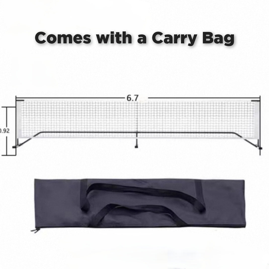 AMB Sports Portable Pickleball Net – 6.7m Regulation Size Outdoor Pickleball Net System | Easy Setup Court Net