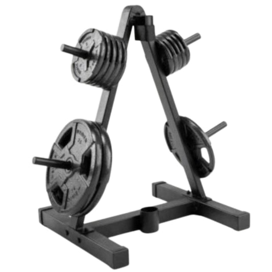 AMB Sports Weight Plates Stand Rack A-Frame Barbell Bar Plate Tree Storage Holder Home Gym