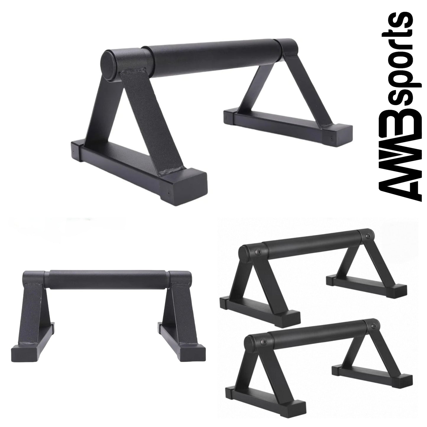 AMB Sports Parallettes Push-Up Bars (Pair) – Low Parallette Bars for Calisthenics, Handstands & Dips