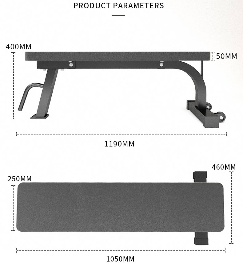 Gym Fitness Exercise Weight Bench Press with Rear Wheels