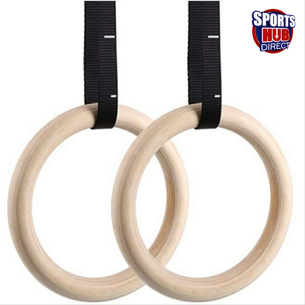 Strength Shop Rings Wood Gym Rings with Adjustable Straps for Strength Training with Marki ...