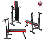 AMB Sports Fitness Bench Adjustable Foldable Weight Decline Dip Bar Exercise Workout for Home Gym