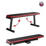 AMB Sports Foldable Portable Gym Bench - Both Flat and Decline Positions