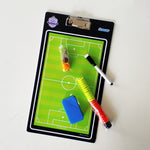Soccer Football Magnetic Tactic Coach Clip Board with Erasers, Pen & Whistle