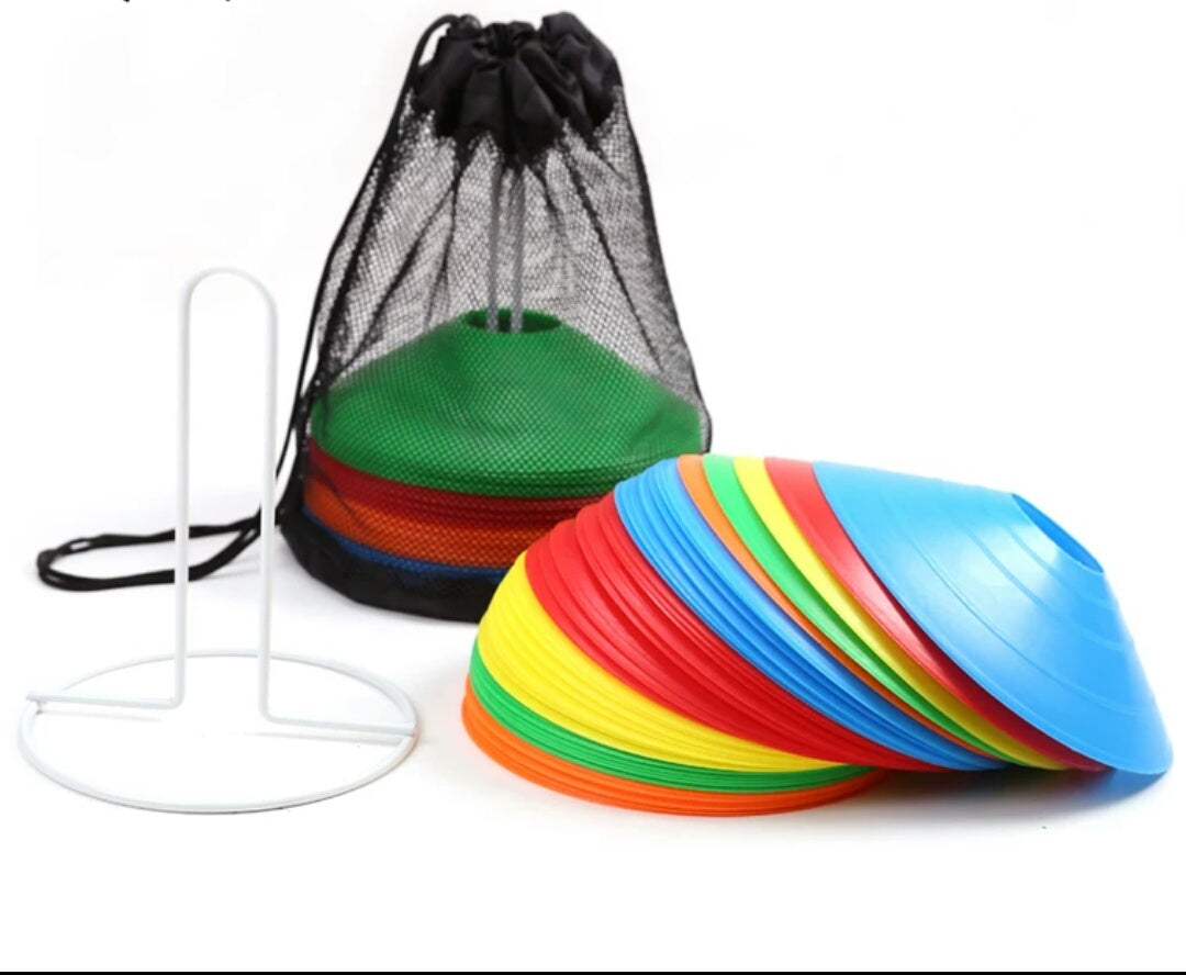 Sports Cones Set of  50 Pcs Space Markers Assorted Disc Cones 5 Different Colours