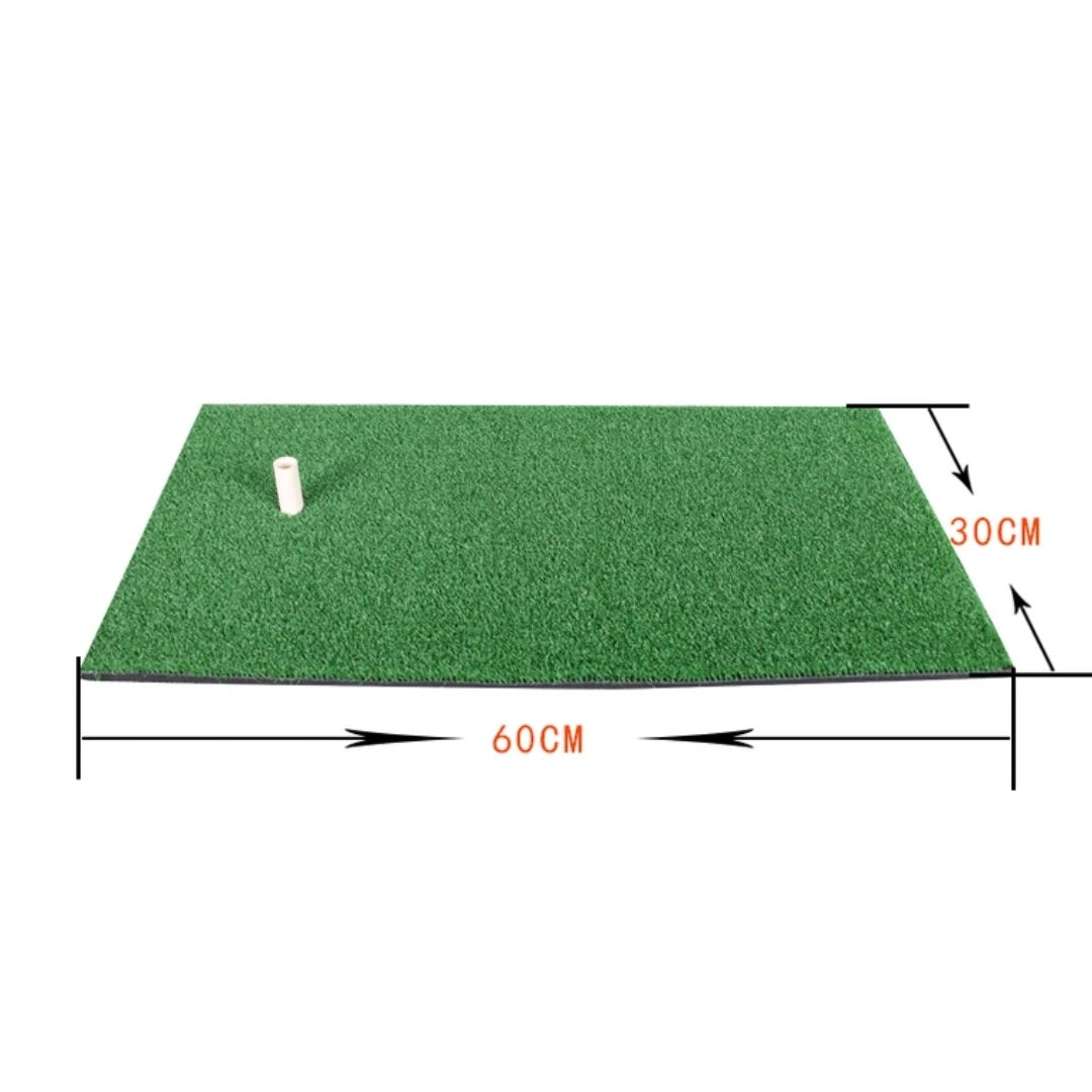 AMB Sports Golf Mat 30cm x 60cm Residential Practice Hitting Mat with Rubber Tee Holder