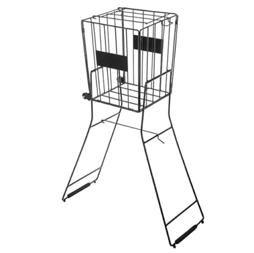 AMB Sports 72 Tennis Ball Pick up Hopper Portable Tennis Ball Stand with Basket