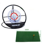 Golf Hitting Mat with Portable Chipping Net Indoor Outdoor Golf Training Set with Rubber Tee Practice Golf Swing