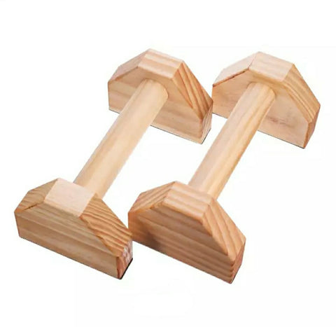 Wooden Parallettes Gymnastics Calisthenics Handstand Bar Fitness Training with Grip Tape