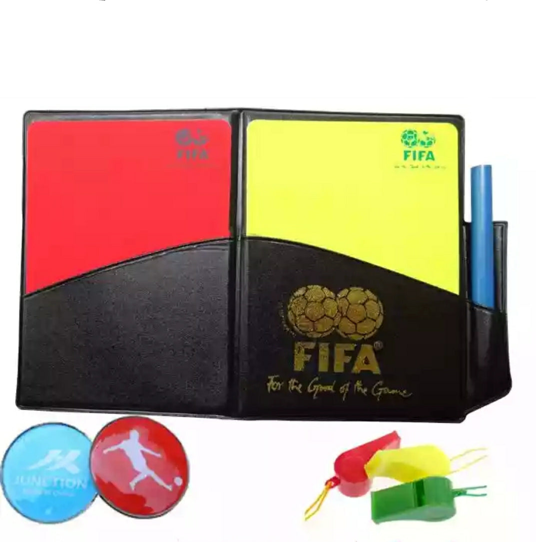 Professional Soccer Football Referee Red and Yellow Card with Whistle and Markers