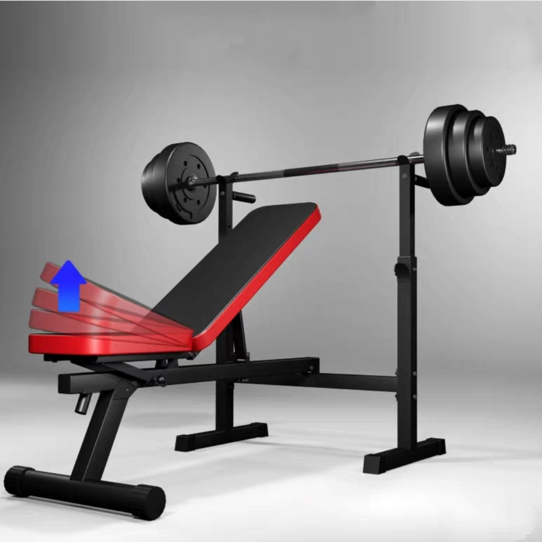 Fitness Bench, Adjustable Foldable Weight/Sit Up Incline/Decline Dip Bar Exercise Workout Bench for Home Gym Fitness