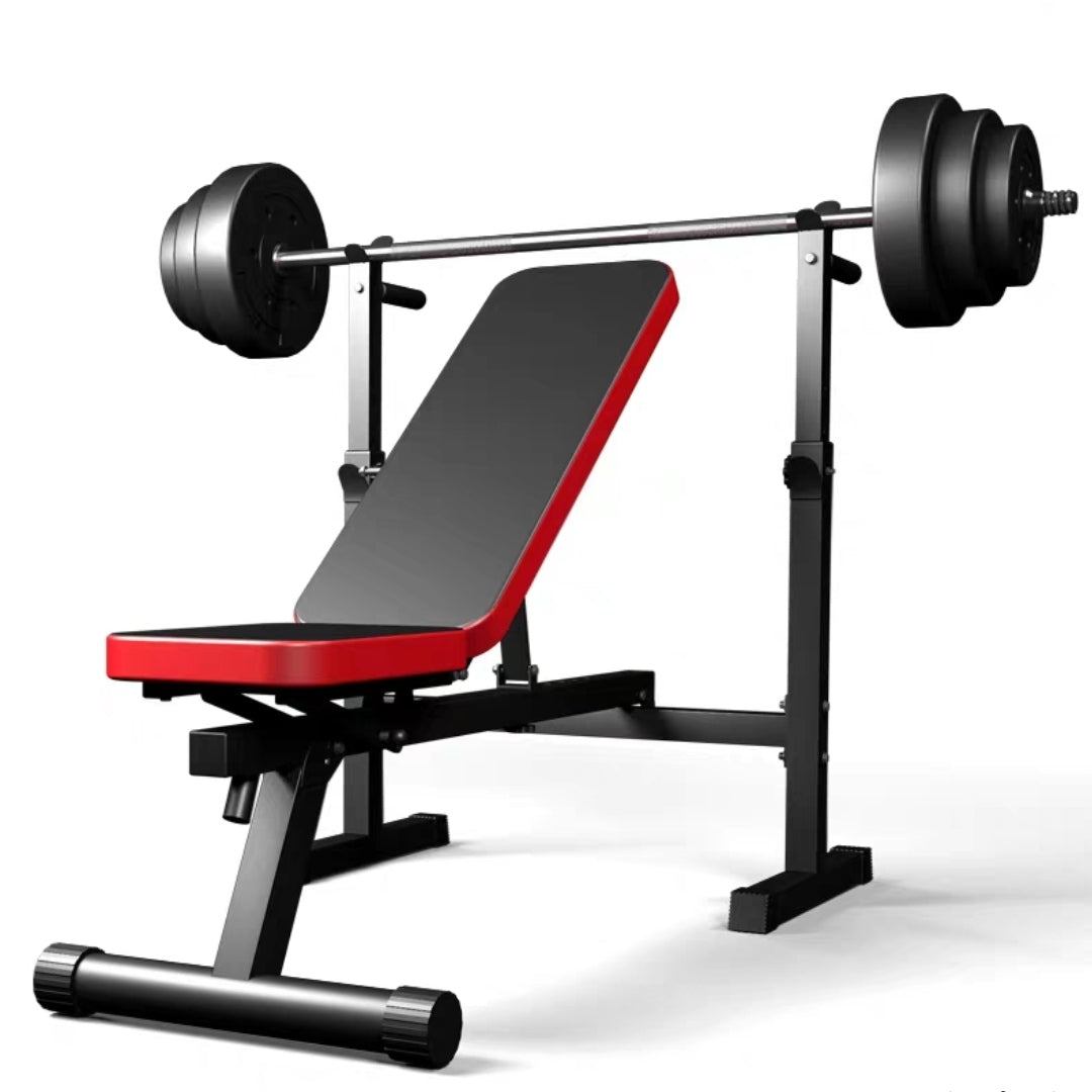 Fitness Bench, Adjustable Foldable Weight/Sit Up Incline/Decline Dip Bar Exercise Workout Bench for Home Gym Fitness