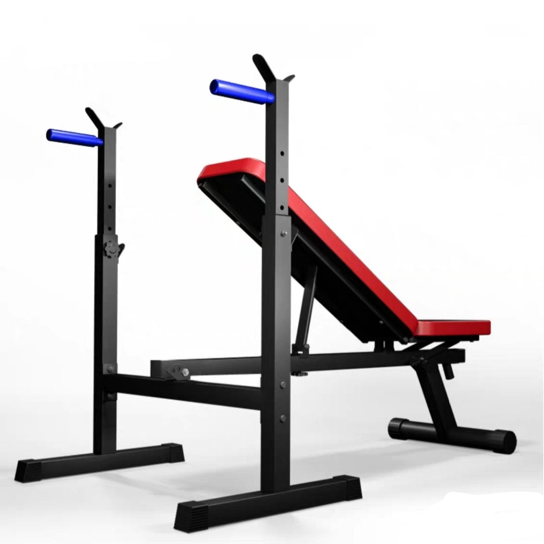 Fitness Bench, Adjustable Foldable Weight/Sit Up Incline/Decline Dip Bar Exercise Workout Bench for Home Gym Fitness