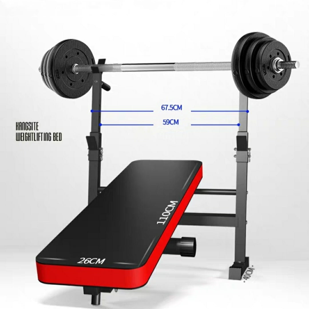 Fitness Bench, Adjustable Foldable Weight/Sit Up Incline/Decline Dip Bar Exercise Workout Bench for Home Gym Fitness