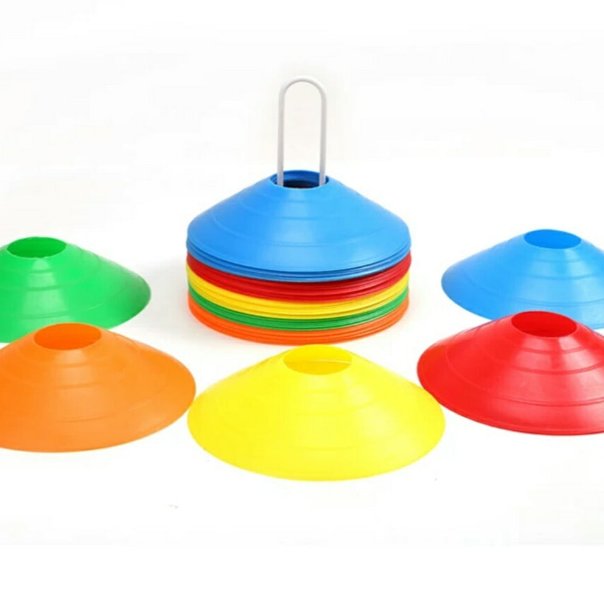 Sports Cones Set of  50 Pcs Space Markers Assorted Disc Cones 5 Different Colours