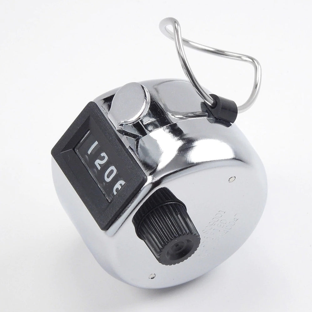 4 Stuks Mechanische Klikker-Cijfer-Tracker, 4-Cijferige Metalen Clicker Counter Universeel, Duurzaam Zilver Handteller met Metalen Vinger voor Golf Coaching Sport 4 Stuks Mechanische Klikker-Cijfer-Tracker, 4-Cijferige Metalen Clicker Counter Universeel, Duurzaam Zilver Handteller met Metalen Vinger voor Golf Coaching Sport