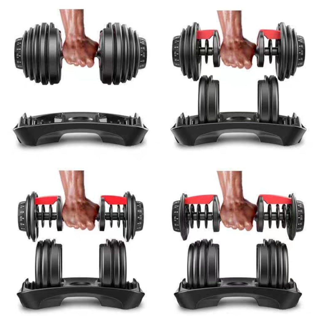 AMB Sports Adjustable Dumbbells Weights with Tray 16KG / 24KG / 49 KG