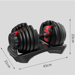 AMB Sports Adjustable Dumbbells Weights with Tray 16KG / 24KG / 49 KG