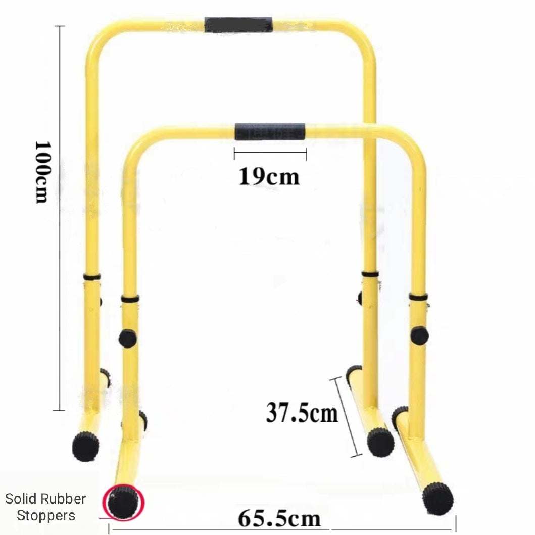 Adjustable Height Parallettes Dip Bars Station Machine Adjustable Settings