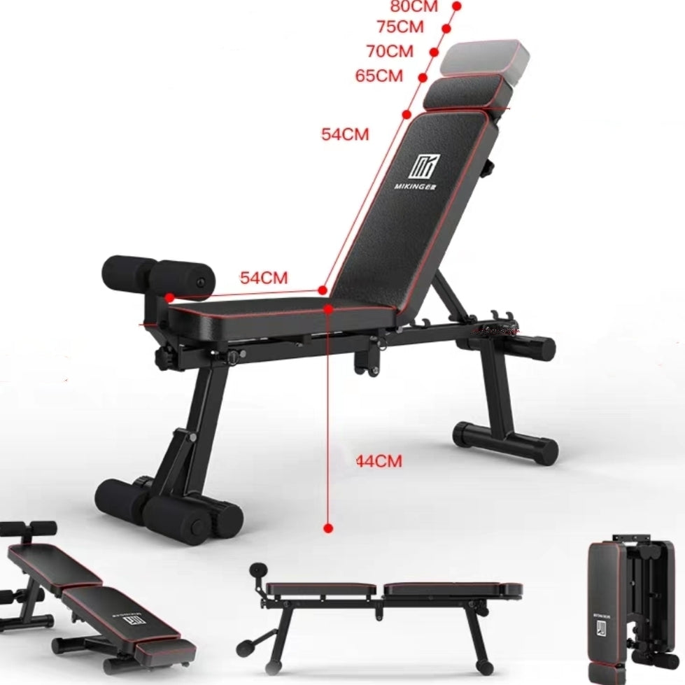 Foldable Incline/Decline Gym Fitness Bench with Leg Support