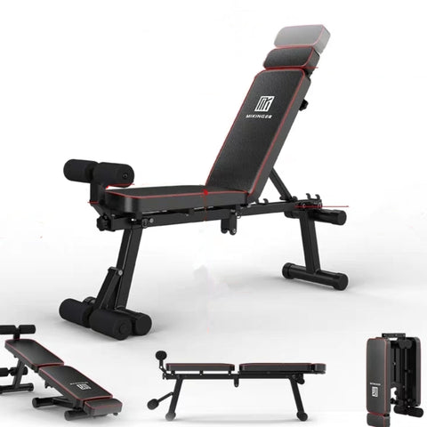 Foldable Incline/Decline Gym Fitness Bench with Leg Support