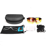 Multiple Lens Sport UV Sunglasses with Prescription Inserts 3 Lens Hard Case and Accessories