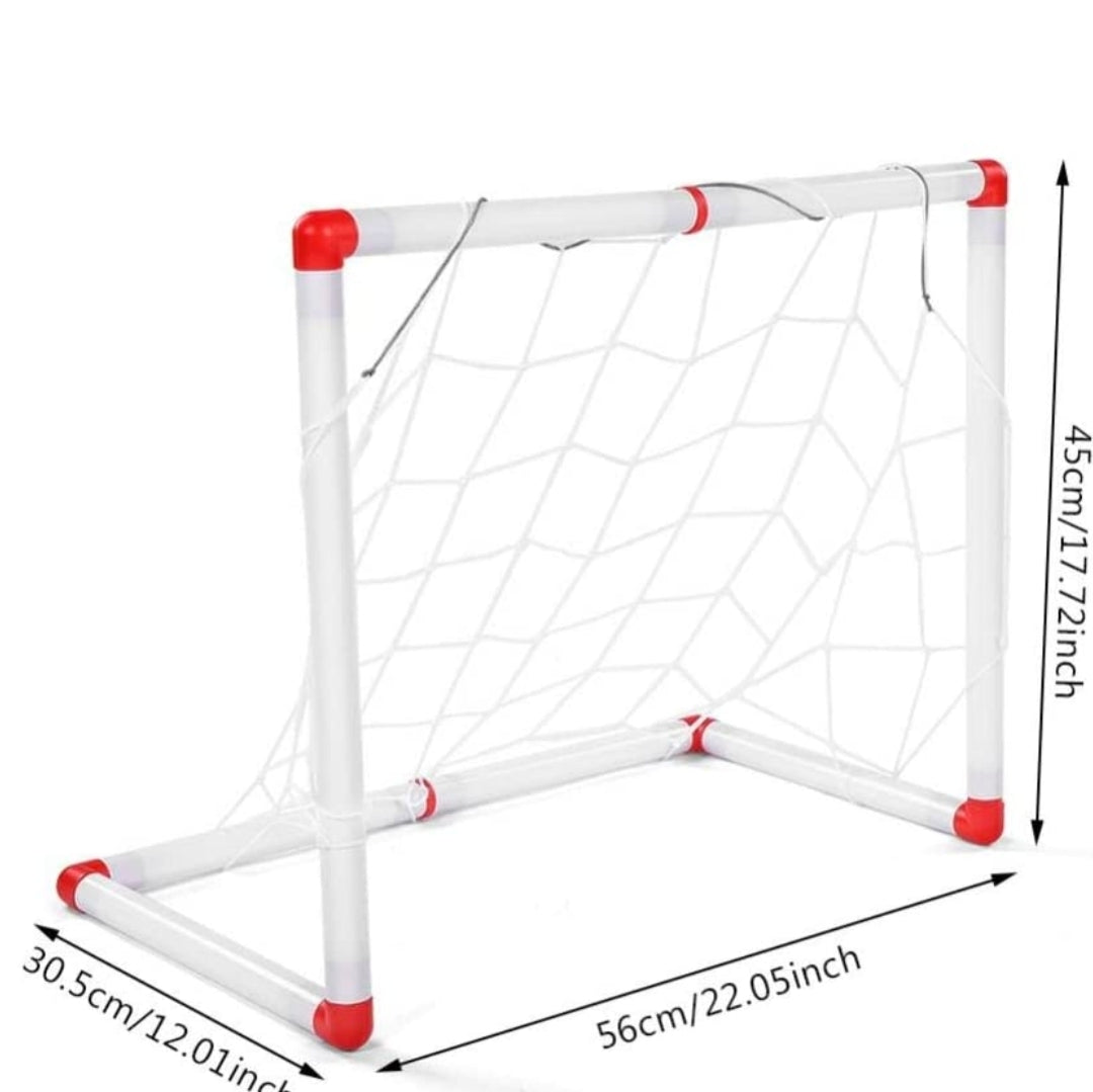 Kids Mini Football Goals - Posts & Nets Included Kids Practice Soccer Ball and Pump and Net