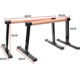 Solid Beech Wood Low Parallettes Push up Bars