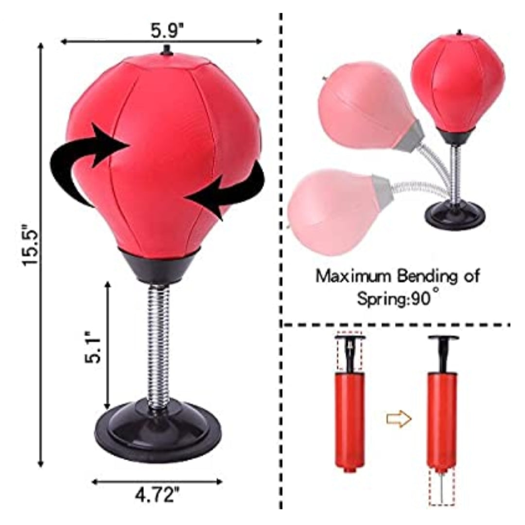 Desktop Punching Bag Stress Reliever, Desk Table Top Punch Ball with Extra-Strong Suction Cup Novelty Sports Toy