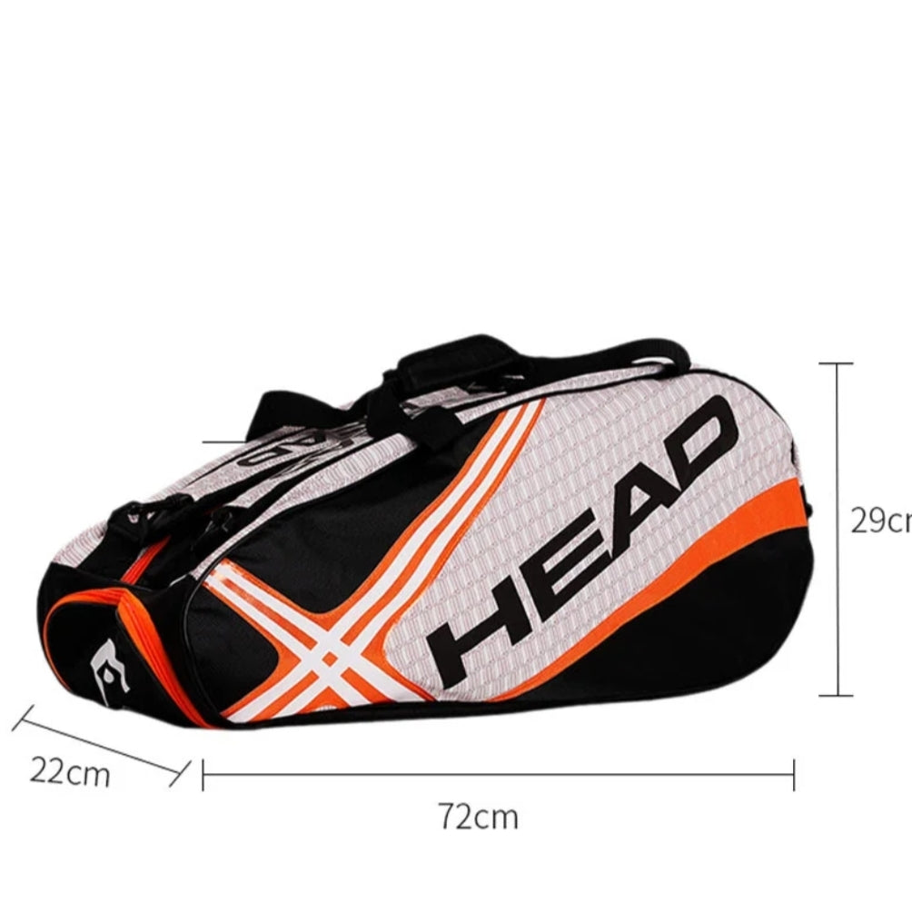 Head Tennis Bag Sport Bag Large Capacity 3-5 Tennis Racquets Bag Tennis Backpack