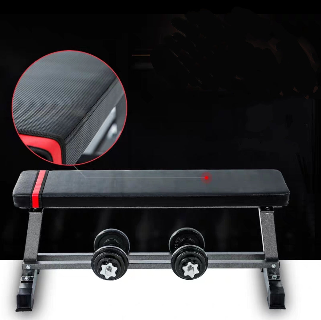 Multi-Purpose Flat Weight Bench with Lower Dumbbell Storage Rack Base
