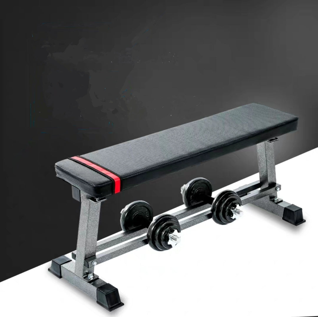 Multi-Purpose Flat Weight Bench with Lower Dumbbell Storage Rack Base