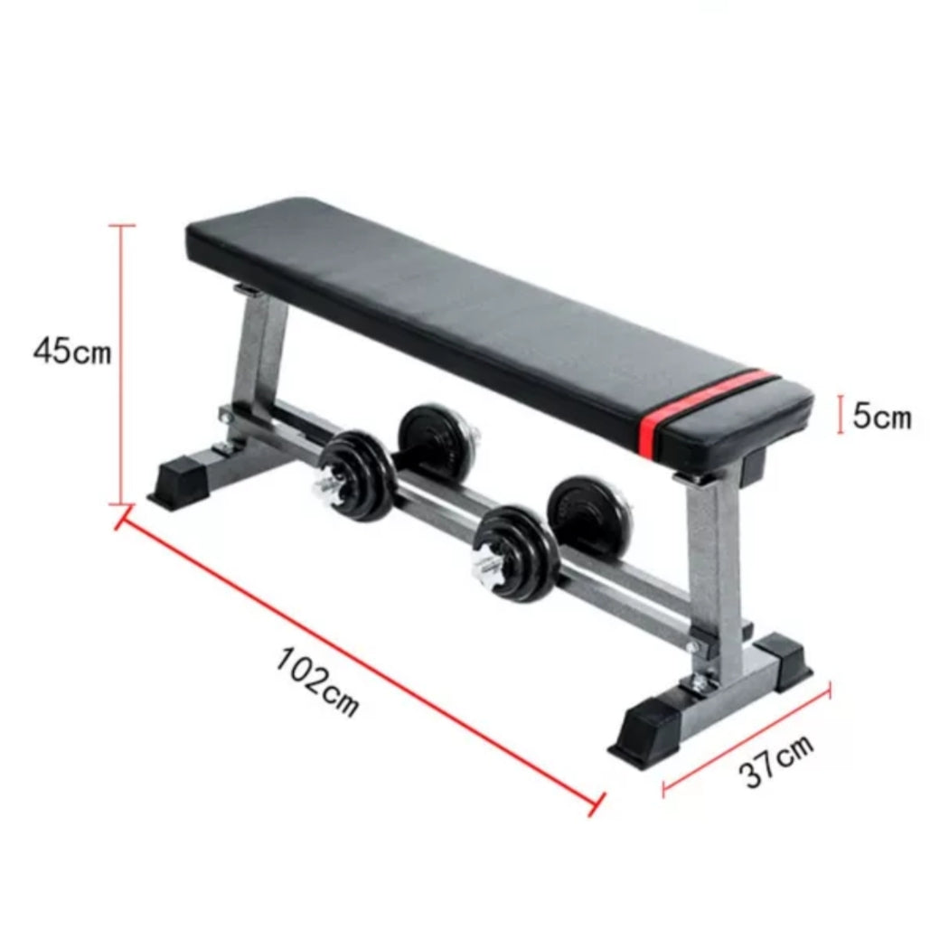 Multi-Purpose Flat Weight Bench with Lower Dumbbell Storage Rack Base