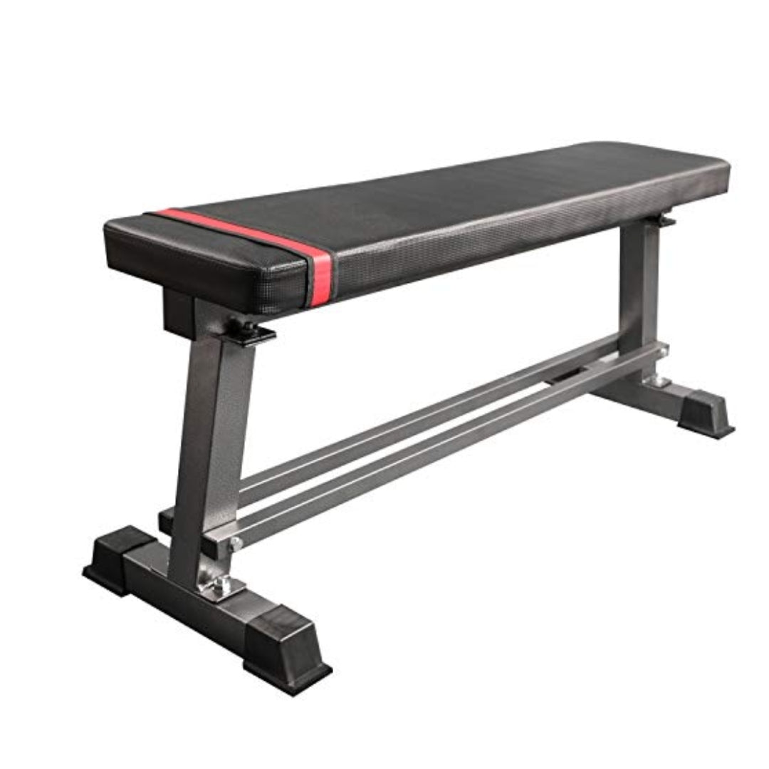 Multi-Purpose Flat Weight Bench with Lower Dumbbell Storage Rack Base