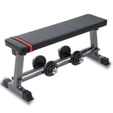 Multi-Purpose Flat Weight Bench with Lower Dumbbell Storage Rack Base