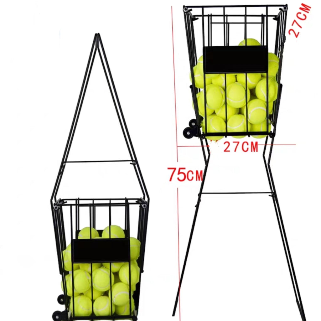 AMB Sports 72 Tennis Ball Pick up Hopper Portable Tennis Ball Stand with Basket