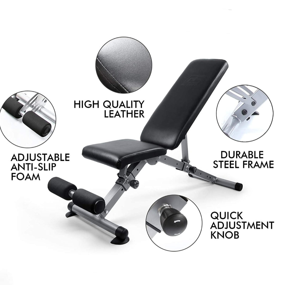 Adjustable Weight Bench Folding Exercise Bench with Dumbbells Inclined Sit-up Function