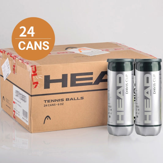 Head Davis Cup Tennis Balls - Sold in a Carton of 24 Cans (3 Balls per Can)