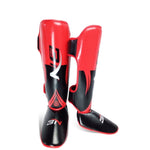 A Pair Pro Shin Instep Guards MMA Boxing Leg Support Foot Protector Pad Muay Thai Sparring Gear