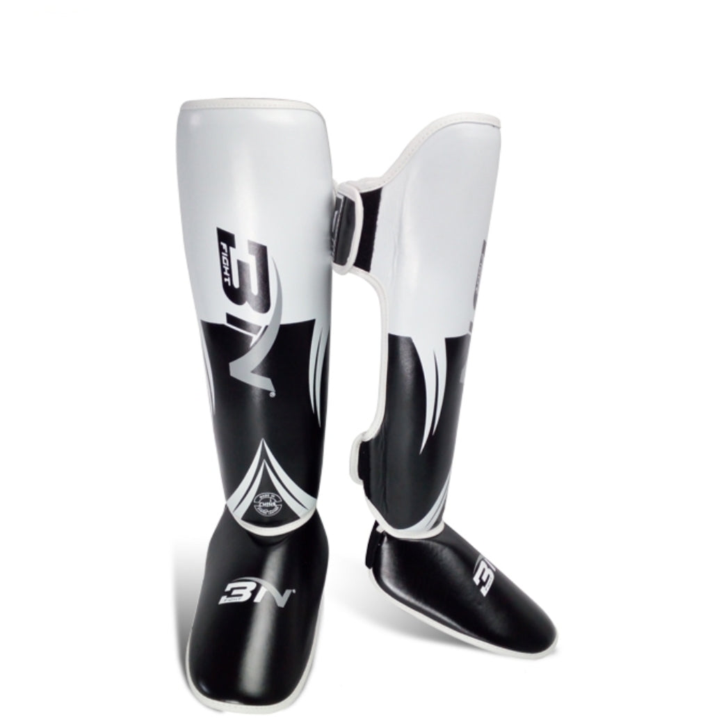 A Pair Pro Shin Instep Guards MMA Boxing Leg Support Foot Protector Pad Muay Thai Sparring Gear