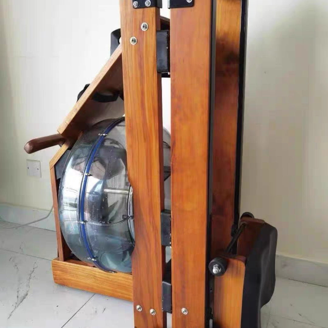 Foldable Wood Frame Water Resistance Rower Trainer Machine