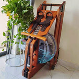 Foldable Wood Frame Water Resistance Rower Trainer Machine