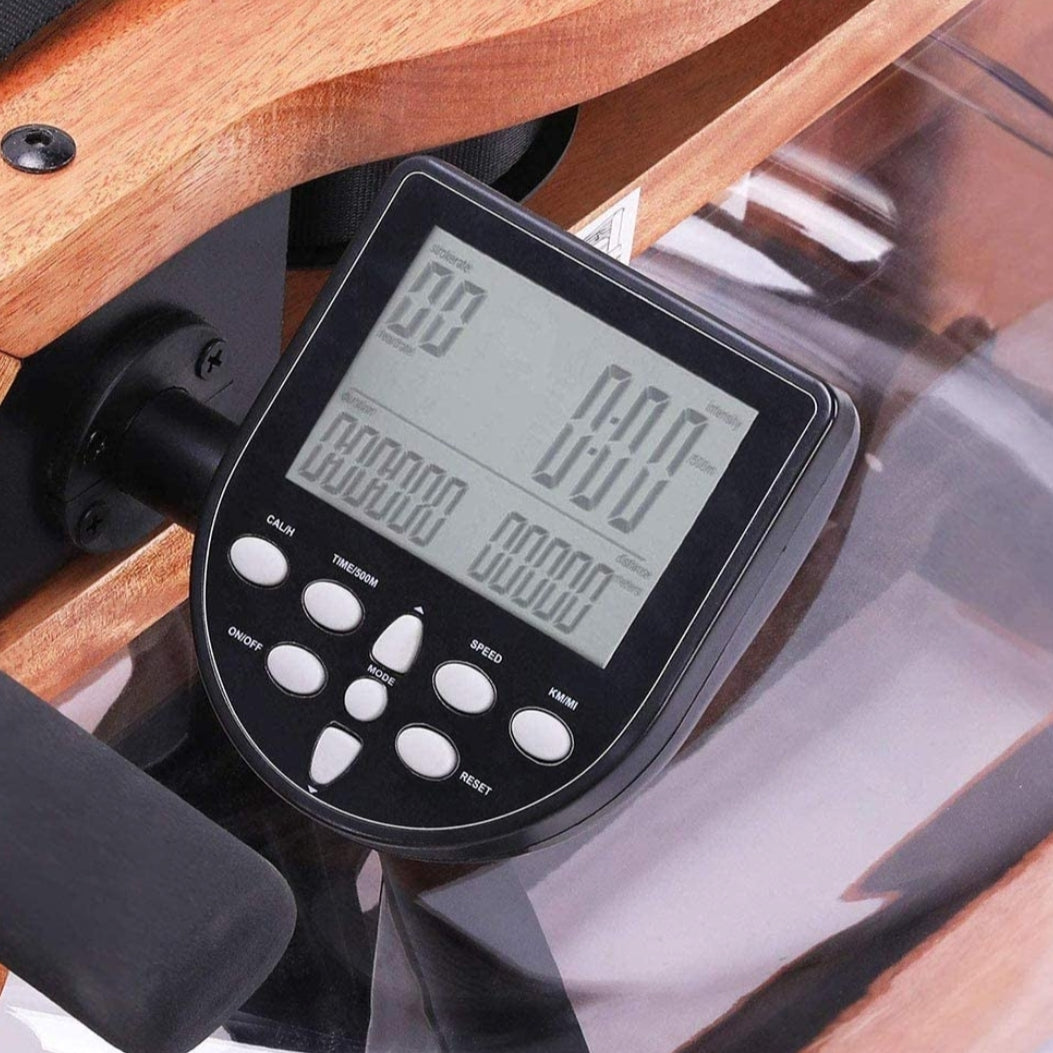 Foldable Wood Frame Water Resistance Rower Trainer Machine
