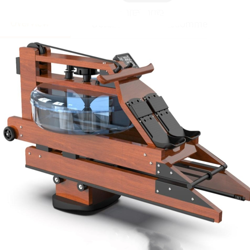 Foldable Wood Frame Water Resistance Rower Trainer Machine