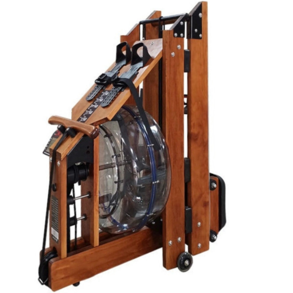 Foldable Wood Frame Water Resistance Rower Trainer Machine