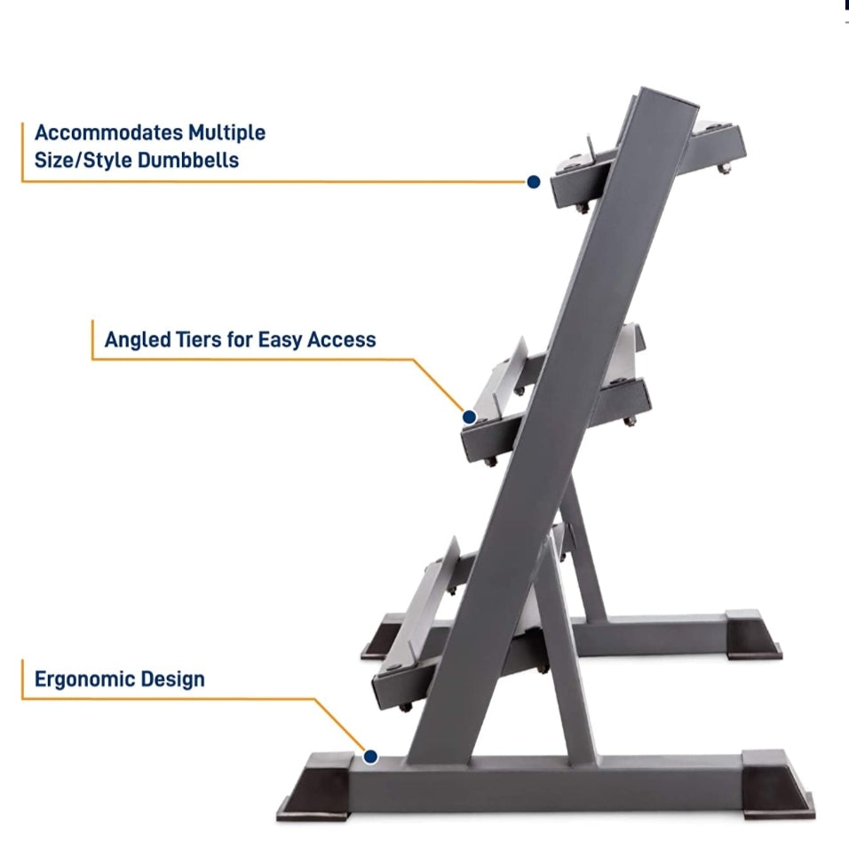 3 Tier Steel Home Workout Gym Dumbbell Weight Rack Storage Stand